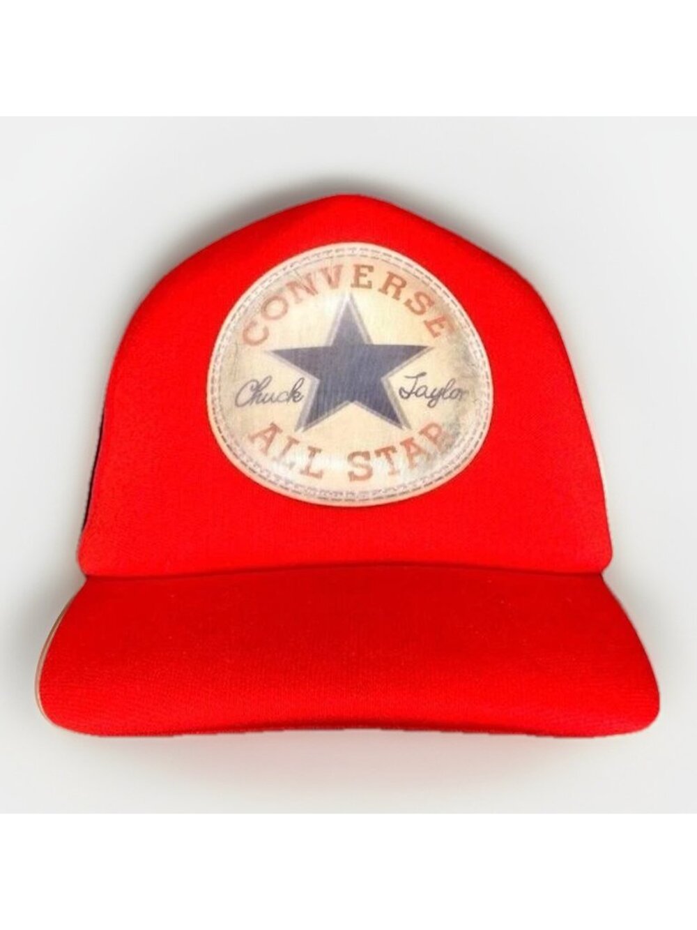 Converse Chuck Taylor All Star Hat Red Black Adjustable Snapback Mesh Short Bill